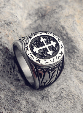 霸气复古紧箍咒个性潮人钛钢戒指男士时尚网红嘻哈夸张单身指环