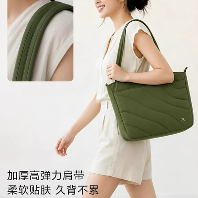 wiwu笔记本电脑包适用苹果macbookpro14寸单肩斜挎包16英寸通勤托特包女新款大容量轻便防水M5Air15寸收纳包
