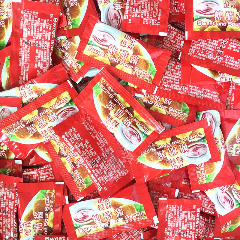 忆霖糖醋酱 100包 上校鸡块蘸酱 黑椒鸡块 西餐调料番茄酱