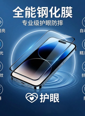 适用苹果17ProMax钢化膜新款iPhone16手机膜15Pro贴膜14全屏覆盖13防偷窥pm护眼12抗指纹Plus高清ip防摔x