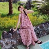 【现货买家秀已更新】粉黛花序系带度假背心裙8126-P115-K168，女装连衣裙，2C137