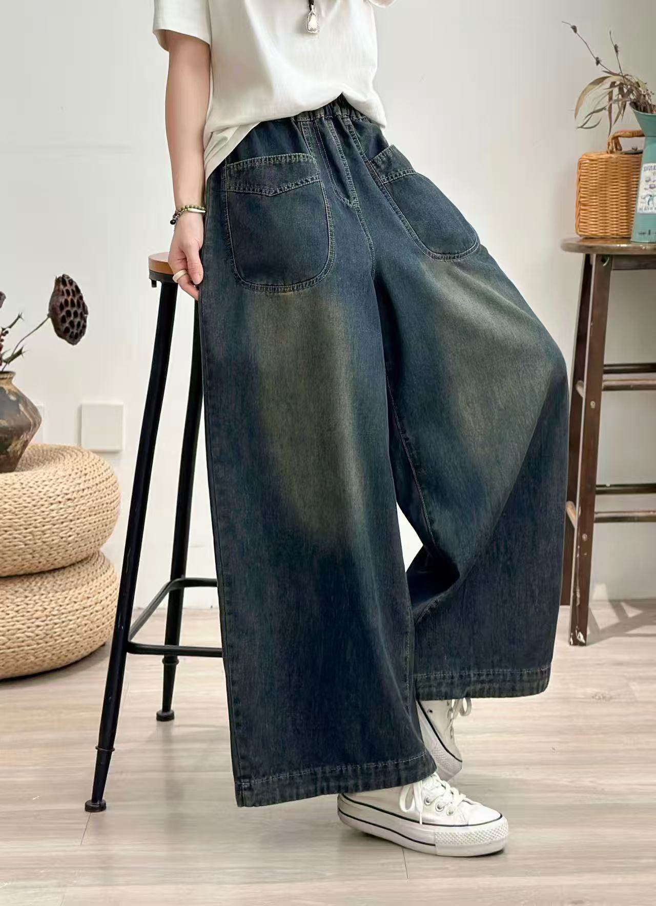 美式高街阔腿牛仔裤女夏季新款高腰宽松显瘦设计感小众直筒拖地裤,女装/女士精品,牛仔裤,淘宝优惠券,粉丝福利购,淘宝优惠卷