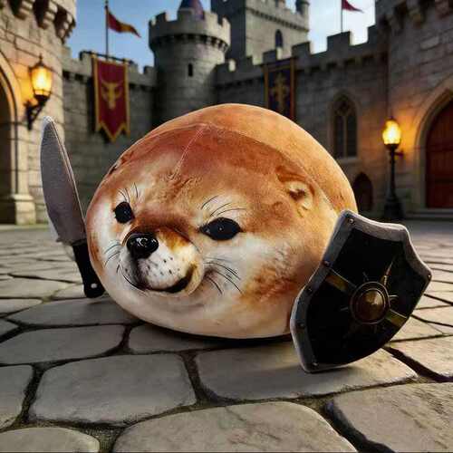 跨境新款 我的刀盾狗（what the dog doing）公仔毛绒玩具卡通