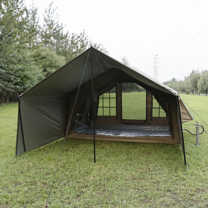 领途者户外露营8.2平600D牛津布充气帐篷防潮防雨带天幕便携休闲