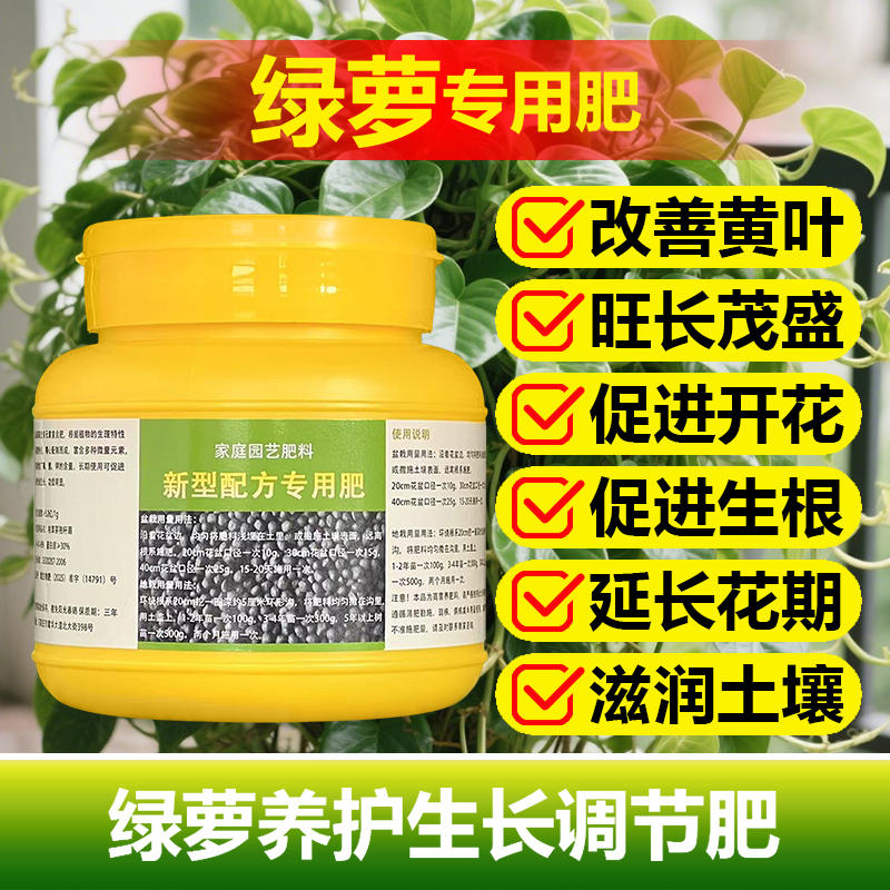 绿萝盆栽专用肥料叶子发黄尖枯焦发黑斑花卉植物营养液大绿箩肥料