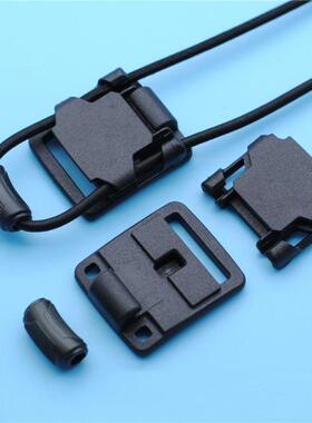 20mm塑料磁铁插扣橡筋弹力绳磁力扣子调节黑色磁力扣机能磁吸扣