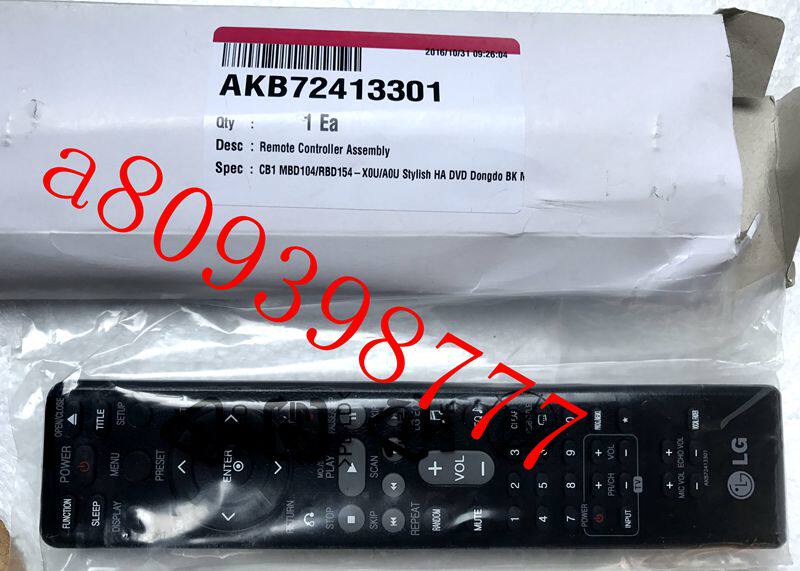 全新原装LG遥控器 MBD104 RBD154 DVD播放机遥控器AKB72413301