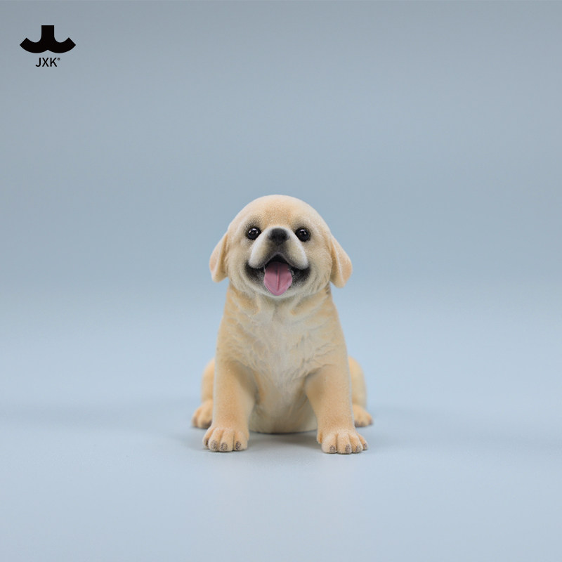 JXK金毛犬手工植绒公仔摆件