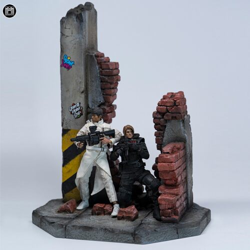 MMMTOYS1/12街头残垣破旧墙壁