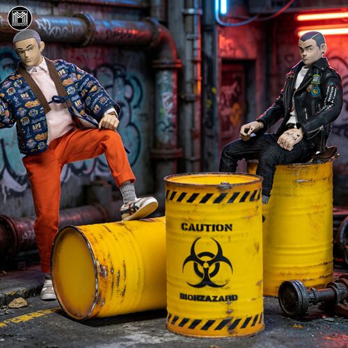 MMMTOYS1/6生化废弃桶场景摆件