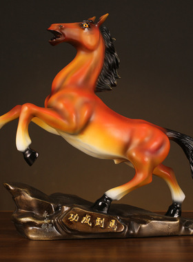 铜马摆件黄铜办公室招财工艺品家居中式马到成功马摆件生肖马礼品