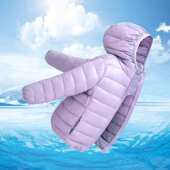 儿童绒丝服冬季 连帽轻便防风外套运动休闲 女孩纯色中大男保暖冬装