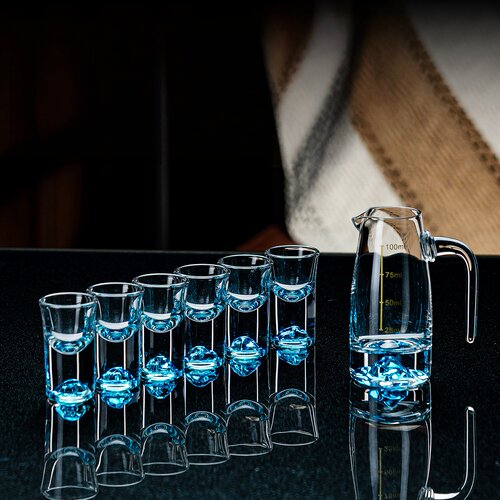 蓝山白酒杯套装一口二两分酒壶