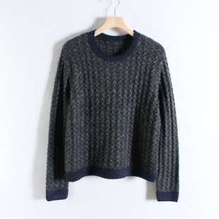 坑条打底衫 外贸BANA 毛衣剪 圆领长袖 亲肤套头针织衫 REP 小奢女装