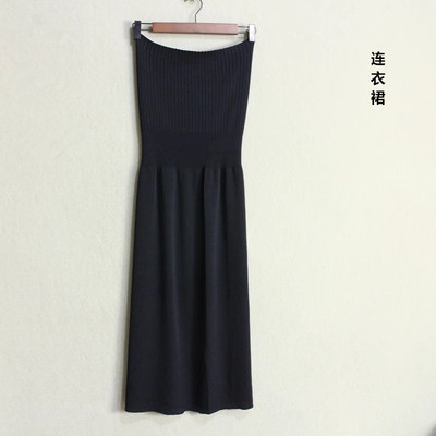 收腰显瘦抹胸中长款连衣裙