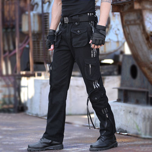 春秋户外运动登山裤纯棉多口袋战术工装裤宽松军迷裤男迷彩束脚裤 - 封面