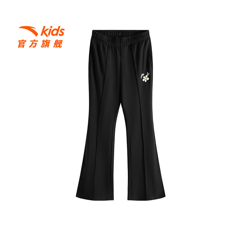 安踏儿童女大童针织运动长裤2026夏季新款透气亲肤中大童微喇裤潮