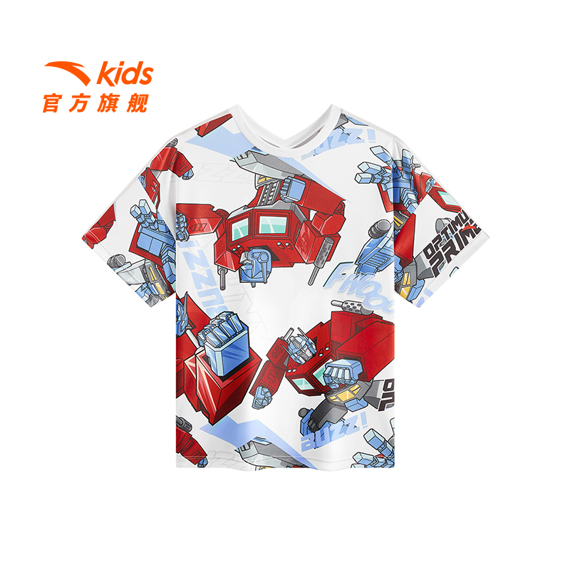 安踏儿童男小童针织短袖衫