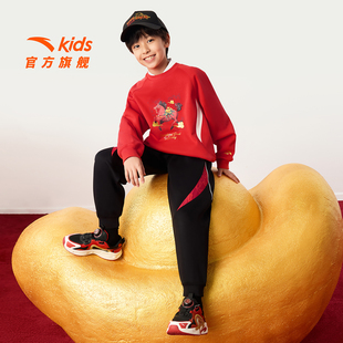 【马年新年红色】安踏男童加绒套装商场同款卫衣卫裤保暖拜年衣服