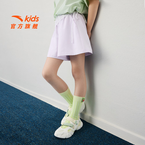 安踏女童运动短裤夏季速干五分裤