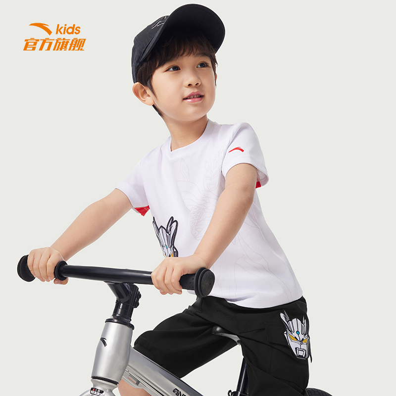 安踏儿童男小童针织短袖衫