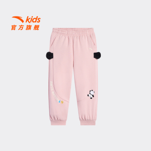 舒适亲肤休闲弹力裤 安踏儿童装 新款 2026春季 子 女小童针织运动长裤