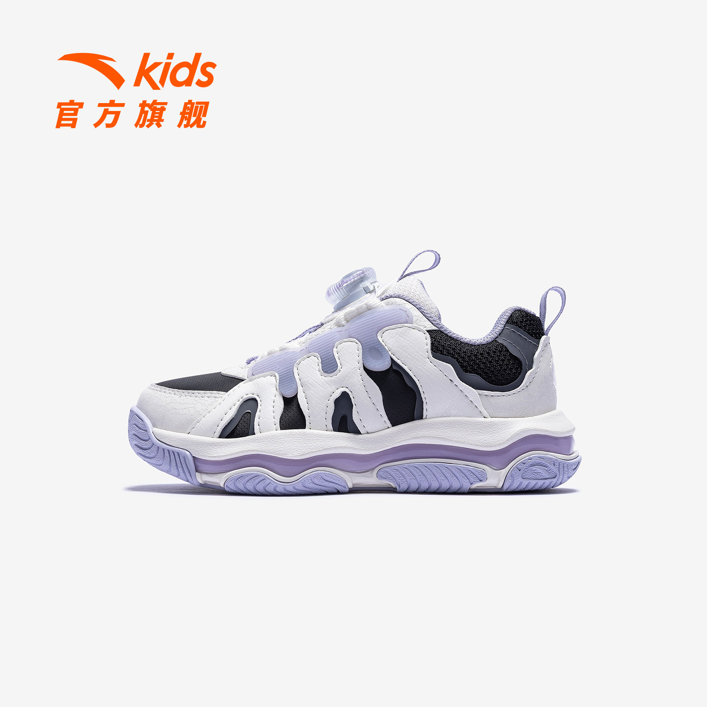 安踏儿童运动鞋女童鞋子2025冬季新款布朗尼复古老爹鞋纽扣鞋儿童