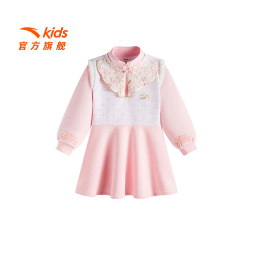 安踏儿童女小童针织连衣裙