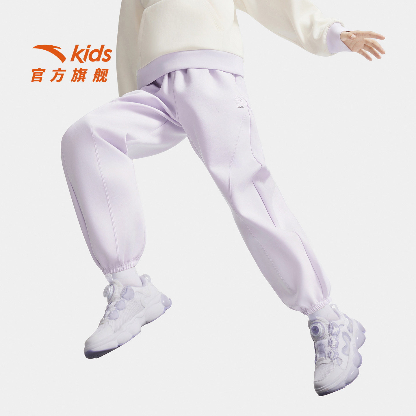 安踏儿童装女大童裤子长裤春秋款2026春季儿童卫裤舒适春装运动裤