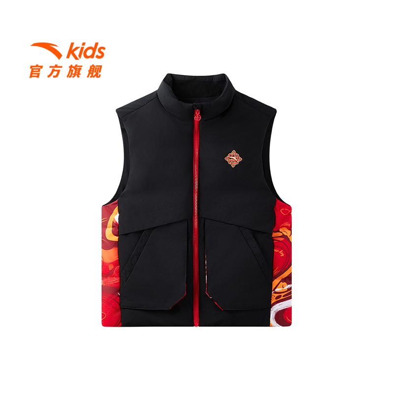 安踏儿童衣服男童羽绒马甲外套2025春季新款保暖中大童马甲上衣