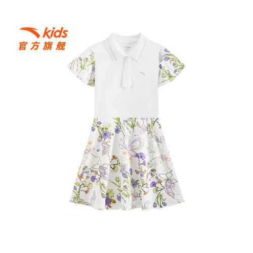 安踏儿童女小童针织连衣裙