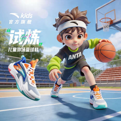 安踏儿童男大童篮球鞋