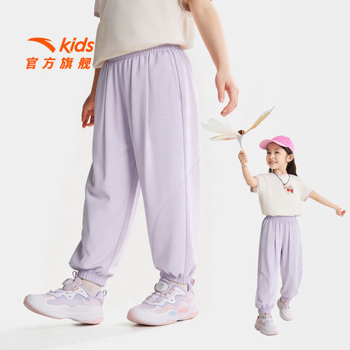 安踏儿童女小童针织运动长裤