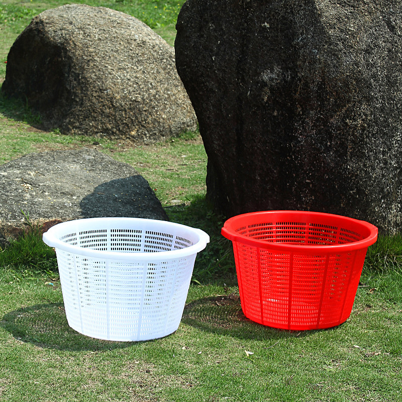 加厚大西瓜箩筐圆形塑料大号水果筐整理筐海鲜筐蔬菜蓝收纳筐框子,收纳整理,收纳筐,淘宝优惠券,粉丝福利购,淘宝优惠卷