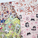 卡通元 饰diy桌布面料门帘布沙发盖布窗帘 素印花布加密棉麻布料装