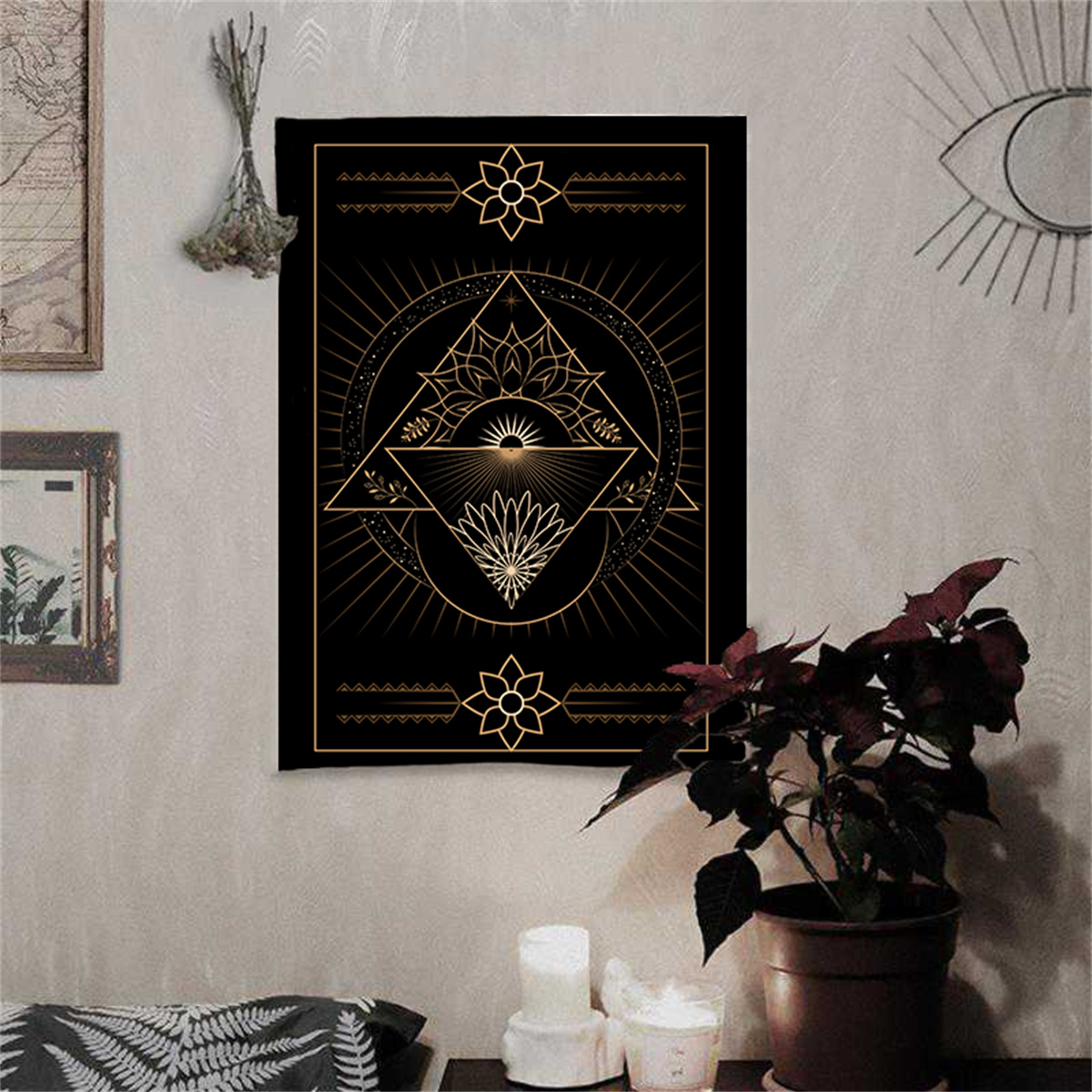 天体星空塔罗牌ins拍照装饰背景布房间卧室出租屋改造墙壁挂布毯