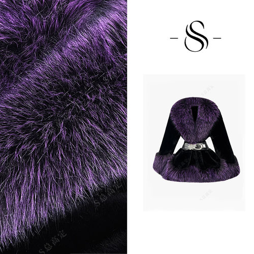 NIMOSHI【高定】法式冬季高级黑紫撞色中长束腰气质百搭外套D0260