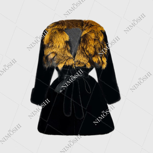 韩系中长款加厚保暖束腰毛外套轻奢百搭L5130