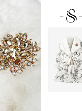 NIMOSHI【高定】冬季新款INS风时尚韩式印花设计气质短外套D0195