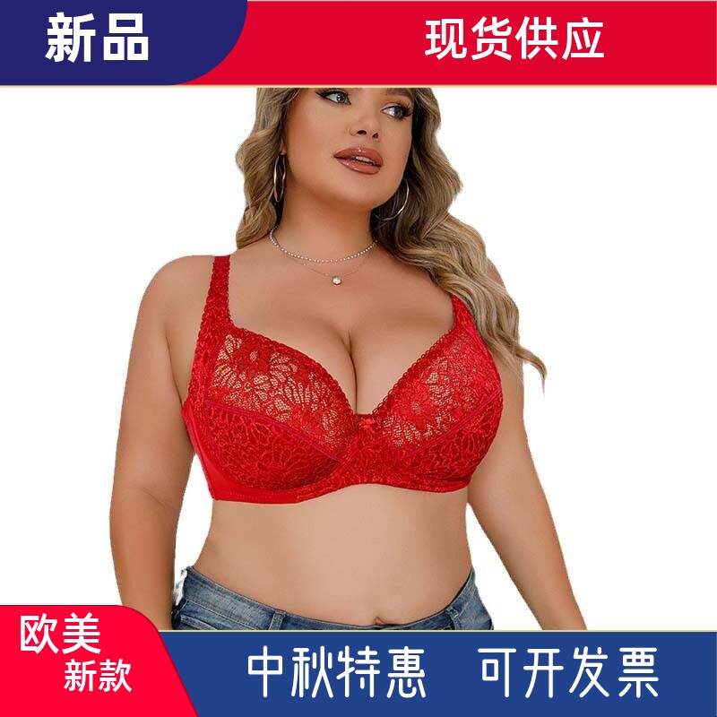 100E 95D G罩杯欧美大码内衣性感蕾丝聚拢文胸女士大胸罩