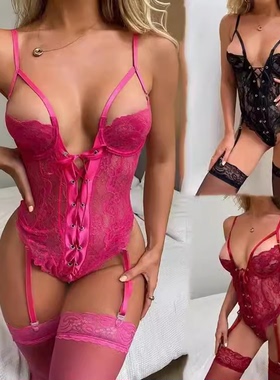 Lace sexy hollow temptation erotic lingerie stockings