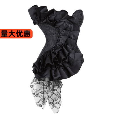 women bustier corset top black ruffle lace gothic waist sexy