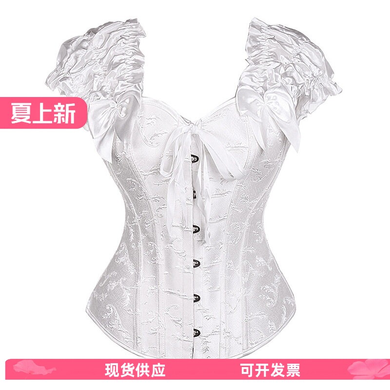 欧美名媛宫廷双肩带钢骨女士束身美体聚拢托胸塑身衣美体马甲外穿