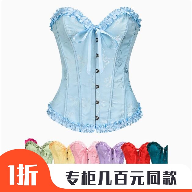 蝴蝶结鱼骨塑腰抹胸绑带上衣