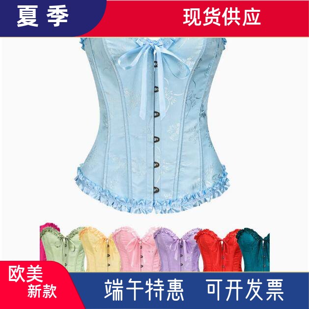 蝴蝶结鱼骨塑腰抹胸绑带上衣
