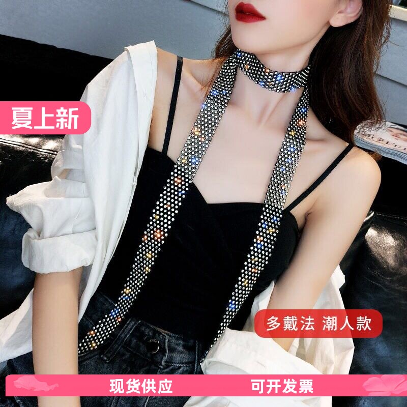 时尚装饰领带水钻水兵闪钻