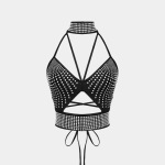 DJ酒吧MC气氛组露背垂饰背心美背2026爆款水钻裹胸外穿挂脖上衣