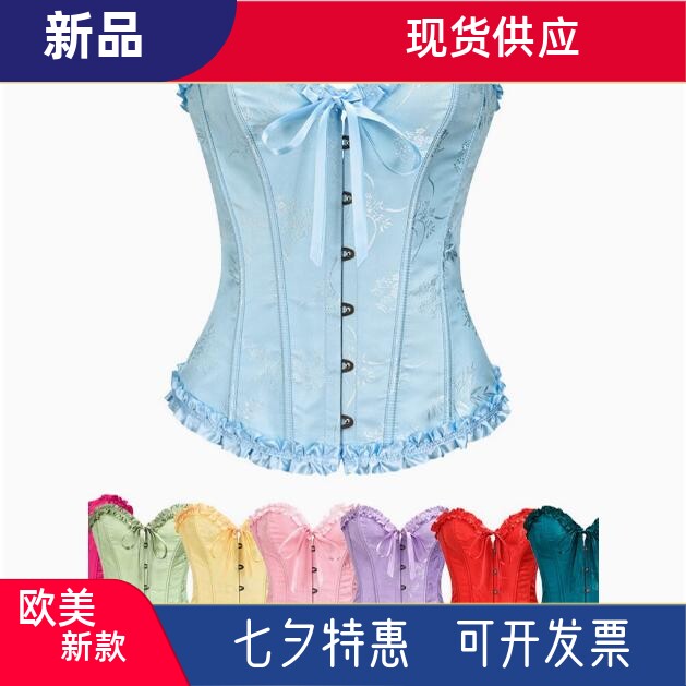 蝴蝶结鱼骨塑腰抹胸绑带上衣
