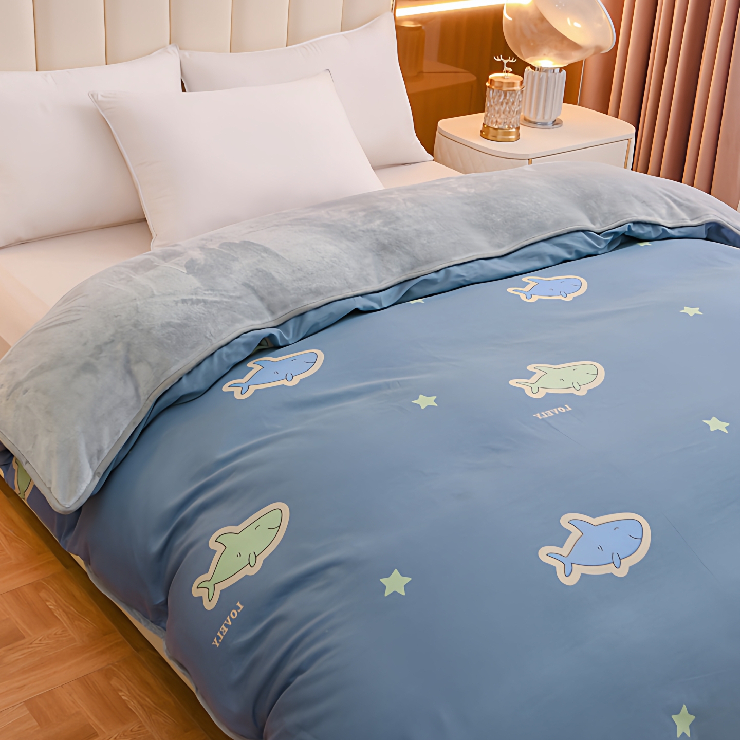 专业定制一面纯棉一面绒被套ab面