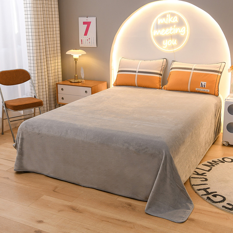 珊瑚绒单件床单冬天铺床毛毯保暖